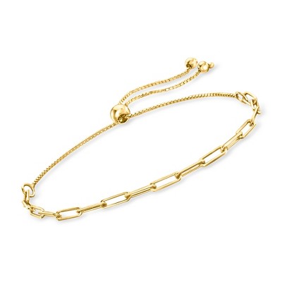 Pure Collection by Ross-Simons 18kt Gold Vermeil Paper Clip Link Bolo Bracelet Size