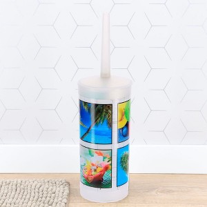 Evideco French Home Goods Decorative Toilet Brush & Holder - Available in 6 Unique Designs - Durable Plastic, Compact Size, Easy to Clean - 1 of 4
