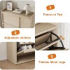 Wooden Shoe Cabinet with 6 Filp Drawers, Slim Shoe Rack with Adjustable and Removable Shelf, Narrow Freestanding Shoe Storage Organizer, Natural Oak - 4 of 4