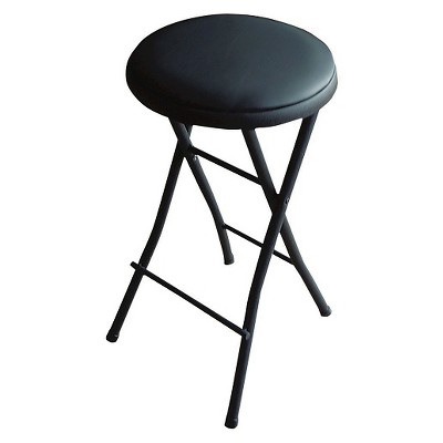 Folding Vinyl Counter Stool Black - Plastic Dev Group