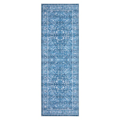 Area Rugs for Living Room - Machine Washable Vintage Rug, Non-Slip Low Pile, Rubber Backing, Washable Carpet for Bedroom, Dining Room