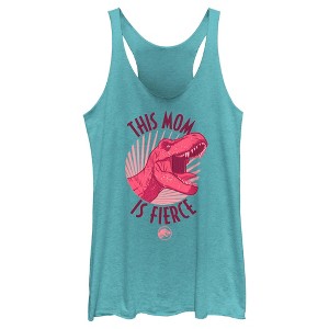 Women's Jurassic World T. Rex This Mom is Fierce Racerback Tank Top - 1 of 4