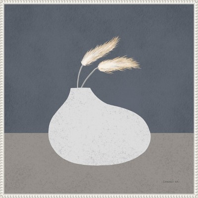 Sylvie Beaded White Framed Abstract Canvas Art Print