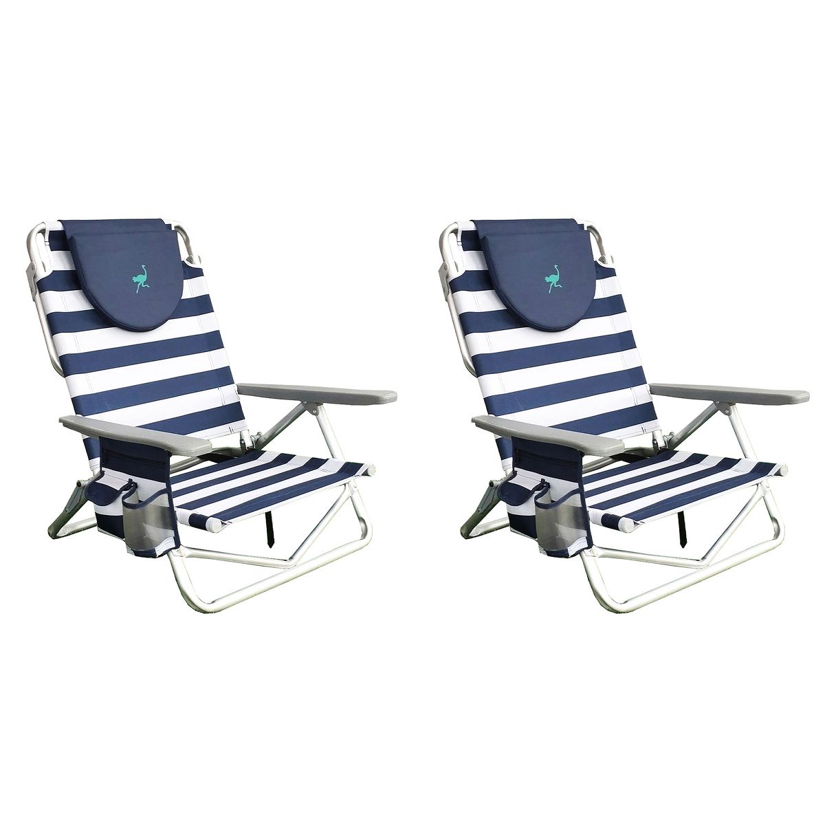 Ostrich Portable Lightweight Beach Chairs (2 Pack)