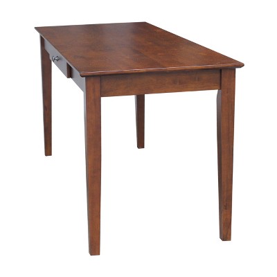 Espresso Transitional Home Office Desk with 3 Drawers, 60" Wide