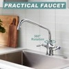 WOWOW Double Handle Deck Mount Commercial Standard Kitchen Faucet with 10 in. Swivel Spout and Supply Lines in Polished Chrome - 3 of 4