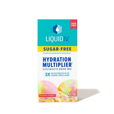 Liquid I.V. Sugar Free Hydration Multiplier Vegan Powder Electrolyte Supplements - Rainbow Sherbert - 0.45oz/10ct_0