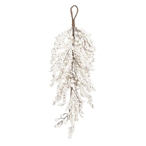 Transpac Foam 30 in. White Christmas Winter Berry Teardrop - 1 of 4