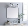 Elegant Lighting Soft corner metal rectangular mirror 24x32 inch in Silver - 3 of 4