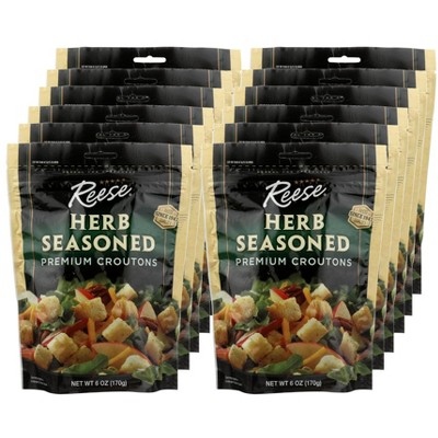 Reese Herb Seasoned Premium Croutons - Case of 12/6 oz