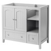 phiestina Grey MDF Lacquered Bathroom Vanity Cabinet, Double Doors & 2 Drawers, Decorative Molding, 35.8" H x 18.1" W x 32.3" D - 2 of 4