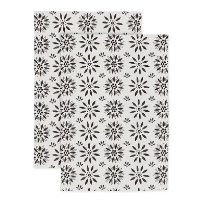 2pk Cotton Designer Our Nest Kitchen Towels - MU Kitchen: Floral Dish & Hand Towels, 30"x20", Hanging Loop