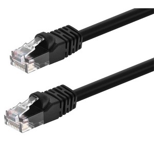 Monoprice Cat5e Ethernet Patch Cable - 25 Feet - Black | Network Internet Cord - RJ45, Stranded, 350Mhz, UTP, Pure Bare Copper Wire, 24AWG - 1 of 4