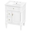JANSNO 24" Freestanding Bathroom Vanity with Sink, Flip Drawer, Adjustable Shelf & Metal Handles - 2 of 4