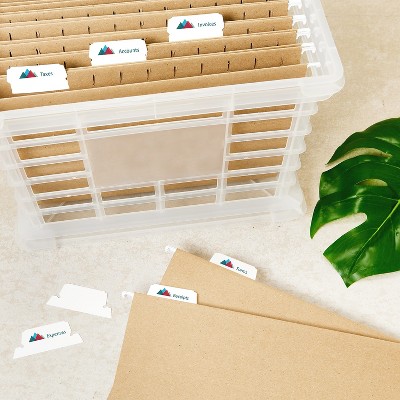 White Tear-Resistant Hanging File Tabs 90-Pack