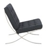 LeisureMod Bellefonte Pavilion Chair - Stainless Steel Frame Accent Chair, Italian Leather Cushions for Living Rooms, Offices, and Lounges - 3 of 4