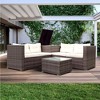 Sapphtopaz Patio Furniture Set Wicker Woven Outdoor Conversation Chairs with Cushions and Square Coffee Table for Outdoor, Terrace - 4 of 4