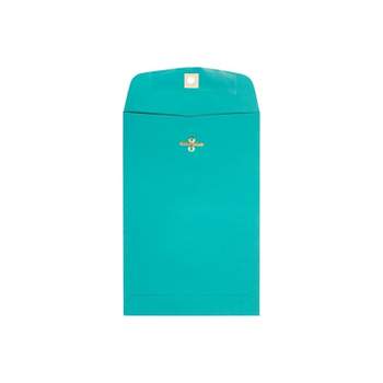 JAM Paper 6 x 9 Open End Catalog Colored Envelopes with Clasp Closure Sea Blue Recycled 10/Pack