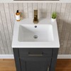 HBEZON 20''W Bathroom Vanity with Integral Resin Sink, Freestanding Modern Bathroom Cabinet with Soft Close Door, Rubber Wood, Black - 4 of 4