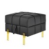 Sapphtopaz Modern Storage Ottoman Anti-Scratch Leather Foot Stool with Golden Stainless Steel Legs Entryway Bench for Living Room, Entryway - 2 of 4