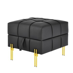 NicBex Storage Ottoman Bench for Bedroom,Leather Storage Bench with Golden Stainless Steel Legs,Ottoman for Living Room,Bedroom,Entryway - 1 of 4
