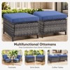 Buenhomino Patio Wicker Ottomans Set of 2, Multipurpose Outdoor Ottomans for Patio, Additional Seating, Footrest, Side Table, Removable Cushions - 4 of 4