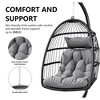 SUGIFT Egg Chair, Hanging Swing Chair, Outdoor Patio Wicker Egg Chair with Cushion, Gray - 3 of 4