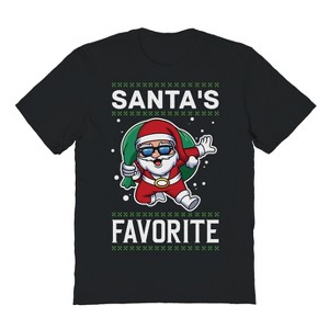 Rerun Island Men's Christmas Santa Favorite Short Sleeve Graphic Cotton T-Shirt - 1 of 1