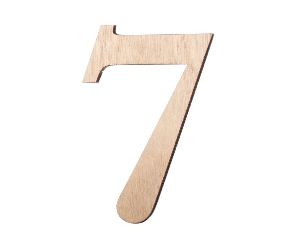 2.5" Wood Number 7 - Hand Made Modern