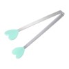 Unique Bargains Stainless Steel Silicone Tips Heart Shape Food Tongs - 3 of 4