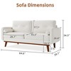 64" Loveseat Sofa, Mid Century Modern Couch Comfy Love Seat Couches for Living Room, 2 Seater Deep Seat Couch Linen Upholstered Couch for Bedroom - 2 of 4
