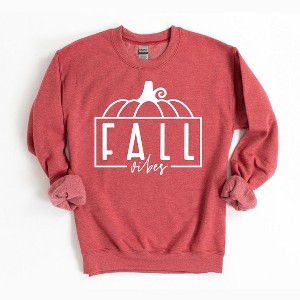 Simply Sage Market Women's Graphic Sweatshirt Fall Vibes Pumpkin - 1 of 2