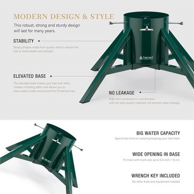 Large Black Steel Geometric Christmas Tree Stand