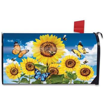 Sunflowers and Bees Summer Magnetic Mailbox Cover Floral Standard Briarwood Lane