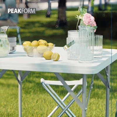 Peakform White 34-Inch Folding Banquet Table with Steel Frame