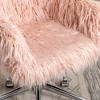 Angel Sar Faux Fur Office Chair with Chrome Base, Adjustable Height Vanity Chair for Home Office or Makeup Desk - 4 of 4