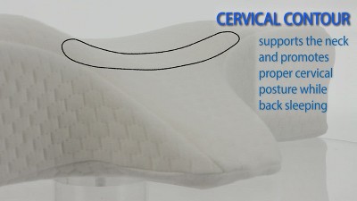Petite White Memory Foam Orthopedic Sleeping Pillow