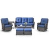 POCASSY Outdoor Patio Furniture Set, Wicker Rattan Sofa,Rocking Chair,Ottoman And Table Set. (Set Of 7 Pieces) - 4 of 4