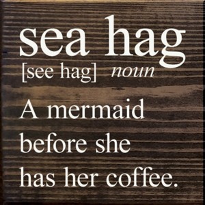Slickblue Funny Mermaid Wood Sign, Routed Slot for Hanging, Wall or Shelf Decor, Rustic Look, 7x7 Size, Color Options - 1 of 3