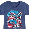 Girls' - Marvel - Captain America Stickers Fitted Short Sleeve Graphic T-Shirt - 2 of 4