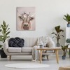 Stupell Industries Highland Cattle Pink Flower Crown Canvas Wall Art - 2 of 4
