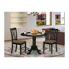 Kitchen Dining Set - Round Table with 2 Wood Chairs - Modern Dining Room Furniture - 2 of 4