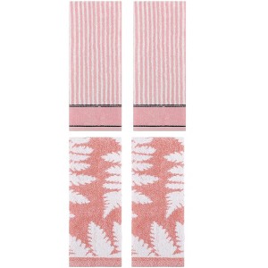 REGALWOVEN 4 Pcs Cotton Soft Absorbent Decorative Hand Towels for Bathroom Kitchen 13 x 29 Inch - 1 of 4