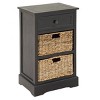 Farmhouse Wooden Chest with Wicker Basket Drawers Black - Olivia & May: No Assembly, Indoor Use, MDF Composite - 2 of 4