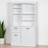 Tall Bathroom Storage Cabinet, 2 Drawers, Adjustable Shelves, and Open Cubbies, MDF Linen Tower for Laundry Room or Closet - 3 of 4
