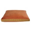 7"x18" Luxe Velvet with Contrast Gusset Down Fill Lumbar Throw Pillow Orange - Edie@Home: Indoor Polyester Woven, Hidden Zipper - 2 of 3