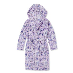 Lands' End Kids Hooded Fleece Solid Robe - 1 of 2