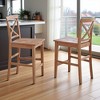 FurniFact,Elegant Wooden Bar Stools – Counter Height Chairs with Back, Set of 2 - 2 of 4