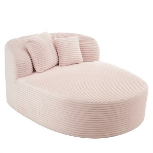 Whisen Corduroy Chaise Lounge Sofa & Sofa Bed & Compression Sofa Couch with Two Supportive Pillows - 1 of 4