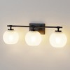 DORESshop 25 in. 3-Light Black Vanity Light with Milk White Globe Glass Shades for Bathroom, Mirror, Living Room - 2 of 4
